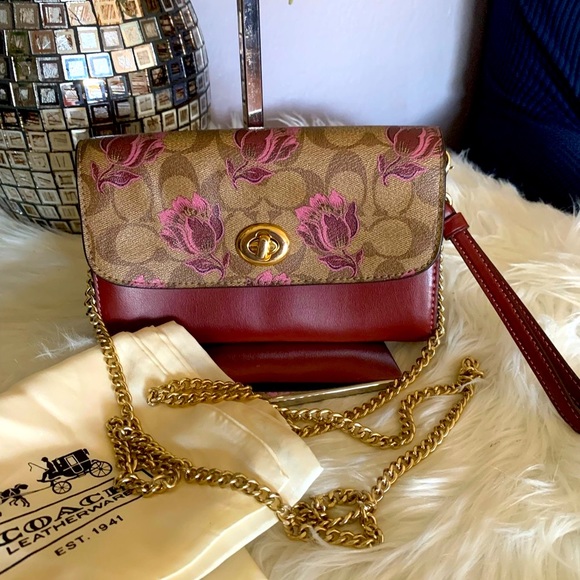Coach Vintage  Desert Tulip Wristlet/Crossbody Bag - Picture 1 of 11
